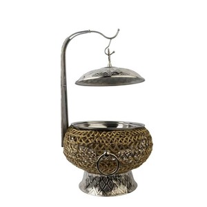 Plat à friture en acier inoxydable blanc et or fait à la main le plus vendu et de haute qualité - Product Image 3