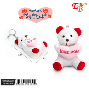 4 \ "orso bianco abbraccia portachiavi peluche cuore rosa 360 pz/CS simpatico giocattolo per bambini - Product Image 1