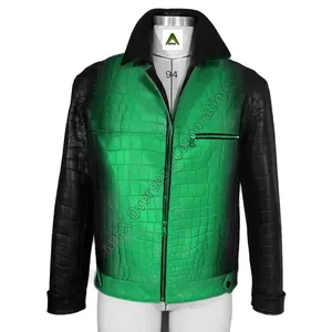 Nessun limite di MOQ giacca in vera pelle goffrata con struttura personalizzata in coccodrillo autunno inverno più popolare giacca in pelle realizzata in Pakistan