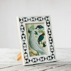 Cadre photo avec incrustation d'os au design ethnique fait à la main Décoration intérieure décorative avec motif unique d'incrustation d'os par l'artisanat du croissant - Product Image 4