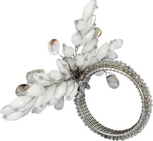 Fêtes de tous les jours Décor à la maison Design de fleurs Anneaux de serviette en polyéthylène pour les fêtes et événements Une décoration de table - Product Image 4