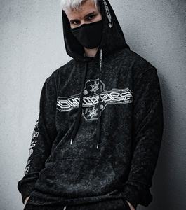 Ropa Urbana de Invierno de Alto Gramaje, Teñida, con Lavado Ácido y Efecto Desgastado, con Logotipo Bordado Personalizado, Estilo Oversize High Street - Product Image 3