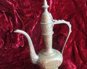 Aftaba de latón Vintage hecho a mano con grabado árabe, vasos de estilo indio sostenibles, tazas Dallah de capacidad de 200ml/300ml/600ml - Product Image 3