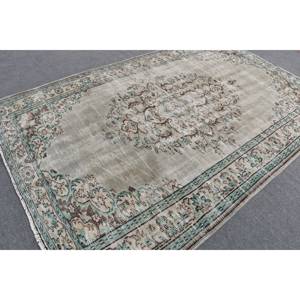 Tapis Turc Vintage Classique Beige Vert 6.2 X 9.5ft Large Zone Patchwork Laine avec Support en Latex pour Couloir ou Chambre - Product Image 2
