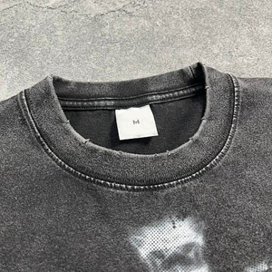 Camisetas de Algodón 100% para Hombre al por Mayor, con Lavado Ácido, Estampado de Calavera Personalizado, Estilo Vintage, de Gran Gramaje, Oversize y Transpirables - Product Image 3
