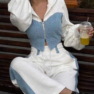 Conjunto Deportivo de Invierno para Mujer, de Alta Calidad, Estilo Casual, con Cierre, Capucha, 2 Piezas, 100% Algodón Ecológico y Transpirable - Product Image 5