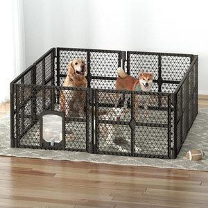 6 <strong>Large</strong> <strong>Dog</strong> Cage-Style <strong>Play</strong> <strong>Pen</strong> with Cozy Fleece Bed - Product Image 1