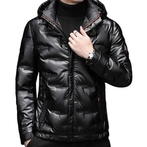 2024 Otoño Invierno hombres impermeable brillante Puffer abrigo sólido brillante con capucha pato blanco abajo chaqueta prendas de vestir bolsa cálida sombrero elegante - Product Image 1