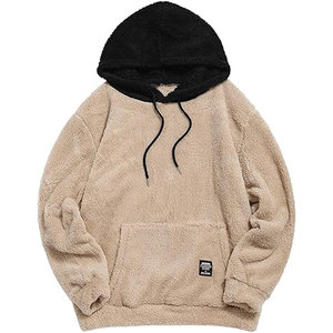 Sweat à capuche en polaire Sherpa de haute qualité avec logo en coton moelleux poche kangourou taille 6XL pour l'hiver - Product Image 3