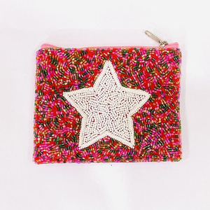 Brodé à la main perles de rocaille étoile céleste multicolore porte-monnaie perlé maquillage argent portefeuille et sacs et étuis à cosmétiques - Product Image 1