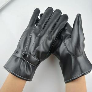 Gants d'hiver en cuir de mouton avec logo personnalisé, mitaines chaudes en polaire et épaisses pour l'automne et l'hiver, coupe-vent, écran tactile - Product Image 3