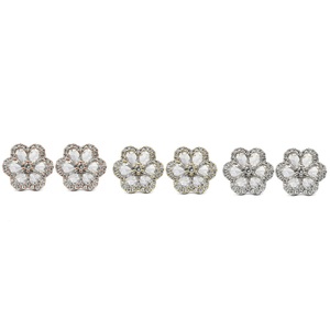 Boucles d'oreilles clous tendance en or blanc massif 18 carats de qualité supérieure, serties de diamants véritables taille brillant, monture griffe, vente directe usine - Product Image 4