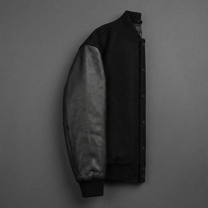 Blouson en cuir noir sur mesure ONEAPEX INTERNATIONAL, style vintage bomber, streetwear, à capuche, pour homme, hiver, OEM ODM, marque privée - Product Image 3