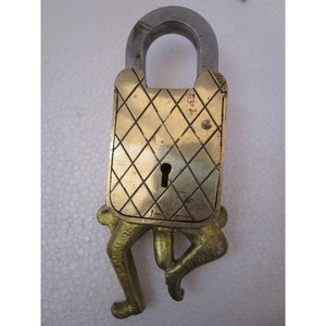 Functional Brass Padlock with Keys Working Golden Man Made Locks - Product Image 2