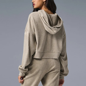 Conjuntos Deportivos de Sudadera con Capucha y Pantalones Deportivos para Mujer, Ropa Deportiva para Correr, Sudadera Corta con Capucha, Chándal - Product Image 2