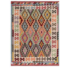 Alfombra Kilim de Maimana, Afganistán, 199 x 152 cm, Textil para el Hogar - Product Image 1
