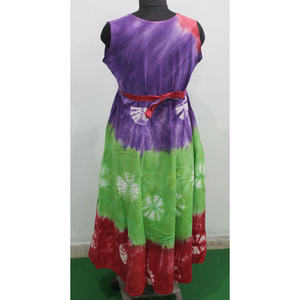 100% Cotton Tie-Dye Maxi <b>Dress</b> for Women <b>Boho</b> Hippie Style Elegant Knee-Length Beach <b>Summer</b> <b>Dress</b> Natural for Leisure Days - Product Image 3