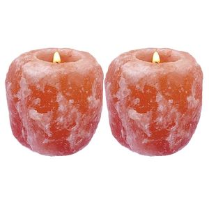 Bougeoir en sel naturel de l'Himalaya de qualité supérieure fabriqué à la main pour un décor rustique Thérapie de bien-être et lumière ambiante - Product Image 1
