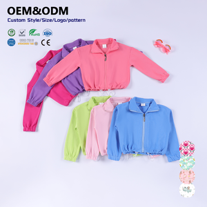 Kız Çocuk Yoga Seti Dar Paça Pantolon Dik Yaka Tam Fermuarlı Üst Slim Fit İpli Etekli Aktif Spor Giyim - Product Image 1