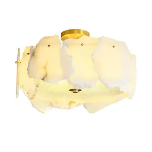 Lámpara de Techo LED PietraStone de 18W, Diseño Minimalista con Base de Hierro y Cristal para Villa, Hotel, Apartamento, Control de Interruptor de Voltaje CA - Product Image 3