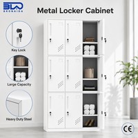 Lemari Loker Baja Tahan Api Tugas Berat dengan Desain Modern 9 Pintu Kunci & Fitur Ramah Lingkungan untuk Penyimpanan Kantor