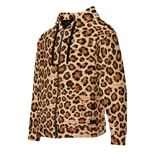 Be Ike-Conic Wild <b>Leopard</b> Zip <b>Hoodie</b> with Hooded Collar - Product Image 1