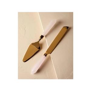 Servidor de lujo para pastel, vajilla de acero de color dorado segura para comida a precio asequible, cubiertos de diseño, gran oferta - Product Image 1