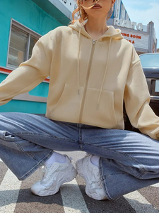 Chaqueta fina de manga larga con capucha y cremallera ligera básica para mujer con chándales con logotipo estampado de talla grande para ropa de mujer - Product Image 5