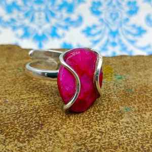 Precious Dyed Ruby Oval Shape Cabochon Red Color Gemstone <b>Rings</b> Antique <b>Silver</b> Handmade Simple <b>Ring</b> for Women and <b>Men</b> - Product Image 4