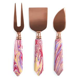 Hot Sale on Top Quality Stainless Steel Handmade Enamel Handle <b>Cheese</b> Cutting <b>Set</b> Gold Plated at Reasonable Price - Product Image 6