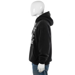 เสื้อกันหนาวแบบสวมหัวมีฮู้ดผ้าฟลีซสำหรับผู้ชายผ้าคอตตอนผสมโพลีเอสเตอร์นุ่มอบอุ่นพิมพ์โลโก้ฤดูหนาว - Product Image 4