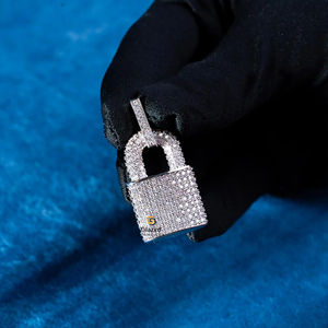 จี้ฮิปฮอปทรงกลมสวยงามสำหรับทั้งหญิงและชายใหม่ทันสมัยเพชรที่มีความคมชัดและชัดเจน10K สีขาวทองสำหรับทุกเพศ - Product Image 5