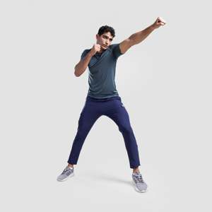 Pantalon Homme 100% Coton Force, Coupe Slim, Bleu Marine, Décontracté, Taille Élastique, Logo Personnalisable, Fermetures Éclair Décoratives, Tailles XL à 6XL - Product Image 4