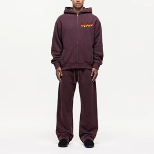 ชุดวอร์มมีฮู้ดแบบสตรีทแวร์คุณภาพพรีเมียมสำหรับผู้ชาย ขายส่ง รับสกรีนโลโก้ ไซส์ใหญ่ สำหรับฤดูหนาว สีพื้น - Product Image 1