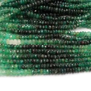 Perle Rondelle Facettée en Émeraude Naturelle de Qualité AAA, Teinte Verte, 3-4mm, Pierre Précieuse en Vrac pour la Fabrication de Bijoux, Traitée Thermiquement et Taillée - Product Image 4