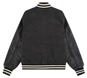 Venta al por mayor Cuerpo de lana Mangas de cuero genuino Varsity Letterman Chaqueta Fabricante CollegeBaseballjacket para hombres - Product Image 2