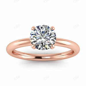 Anillo de moissanita de compromiso clásico de alta calidad, anillos de oro rosa de 18 quilates para mujer, joyería Vintage de lujo, precio al por mayor - Product Image 1