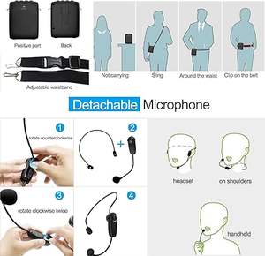 WINBRIDGE WB002 Mini amplificateur de voix avec micro-casque sans fil en plastique - Product Image 3