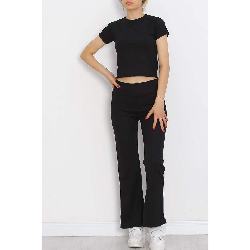 Striped High Waist Trousers Black and White 20008.1567.