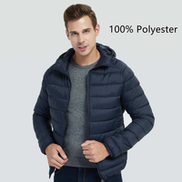 Vente en gros de vestes à capuche d'hiver en plumes de canard chaudes et légères pour l'extérieur avec logo personnalisé imperméable de taille plus pour hommes