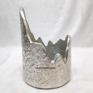 Portavelas de Vidrio Transparente con Diseño de Asta de Ciervo, Decoración de Iluminación Plateada, Portavelas Único de Concreto - Product Image 3