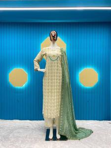 Lancement d'un nouveau design Party Wear Look New Top-Plazzo and Dupatta With Heavy Embroidery Sequence Work - Product Image 4