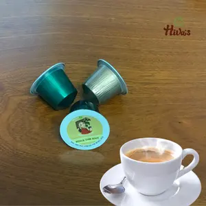 OEM langsung pada pabrik Nespresso kopi kapsul kompatibel 6g asal Arabika Vietnam kualitas tinggi harga grosir panggang gelap