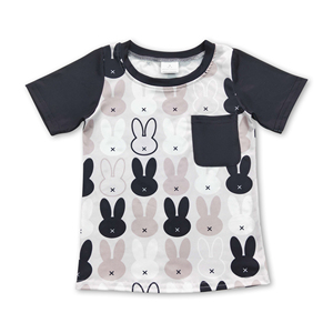 Pijamas de Conejito de Manga Corta para Niños, Diseño OEM/ODM/RTS, Estampado de Pascua, Spandex/Poliéster, Ropa Infantil - Product Image 4