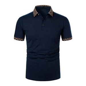 Camiseta Polo Personalizada para Hombre, Manga Corta, Algodón, Cuello con Estampado en Contraste, Estilo Casual de Negocios, Corte Regular, Ropa de Verano - Product Image 4