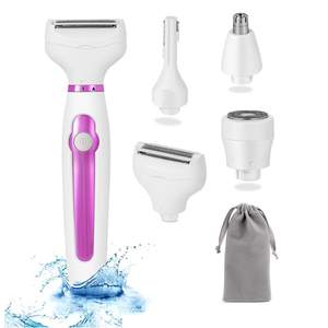 Rasoir électrique rechargeable pour femmes, rasoir à double lame pour utilisation humide et sèche, étanche IPX7, tondeuse à cheveux pour le visage, le corps, les aisselles, les sourcils - Product Image 1