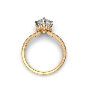 Anillo de compromiso de diamante creado en laboratorio para mujer, anillo de compromiso Cvd con propuesta de diamante de racimo VS de 2" - Product Image 4