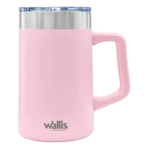 Bicchiere in acciaio inossidabile con protezione antispruzzo 590 ml rosa chiaro opaco - Product Image 4