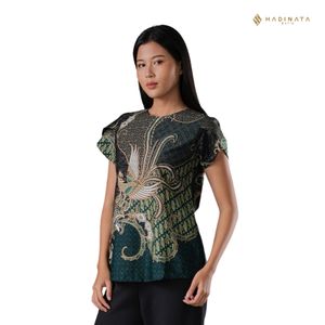 Blusa sin Mangas de Algodón con Estampado Luminoso PJG para Mujer, Estilo Años 50, Diseño Vintage, Hecha a Mano en Indonesia - Product Image 4