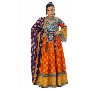 Vestido Afgano Kuchi de Lujo para Boda, Estilo Oversize, Ecológico, de Cachemira, con Bordado Pashtun Hecho a Mano - Product Image 1